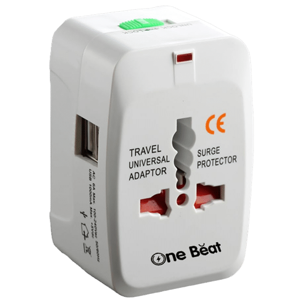 One Beat Travel Adapter (Built In Safety Shutters, OB-201001-U, White)_1