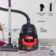 AGARO ICON 1600 Watts Dry Vacuum Cleaner (1.5 Litres Tank, 33424, Black and Red)_2