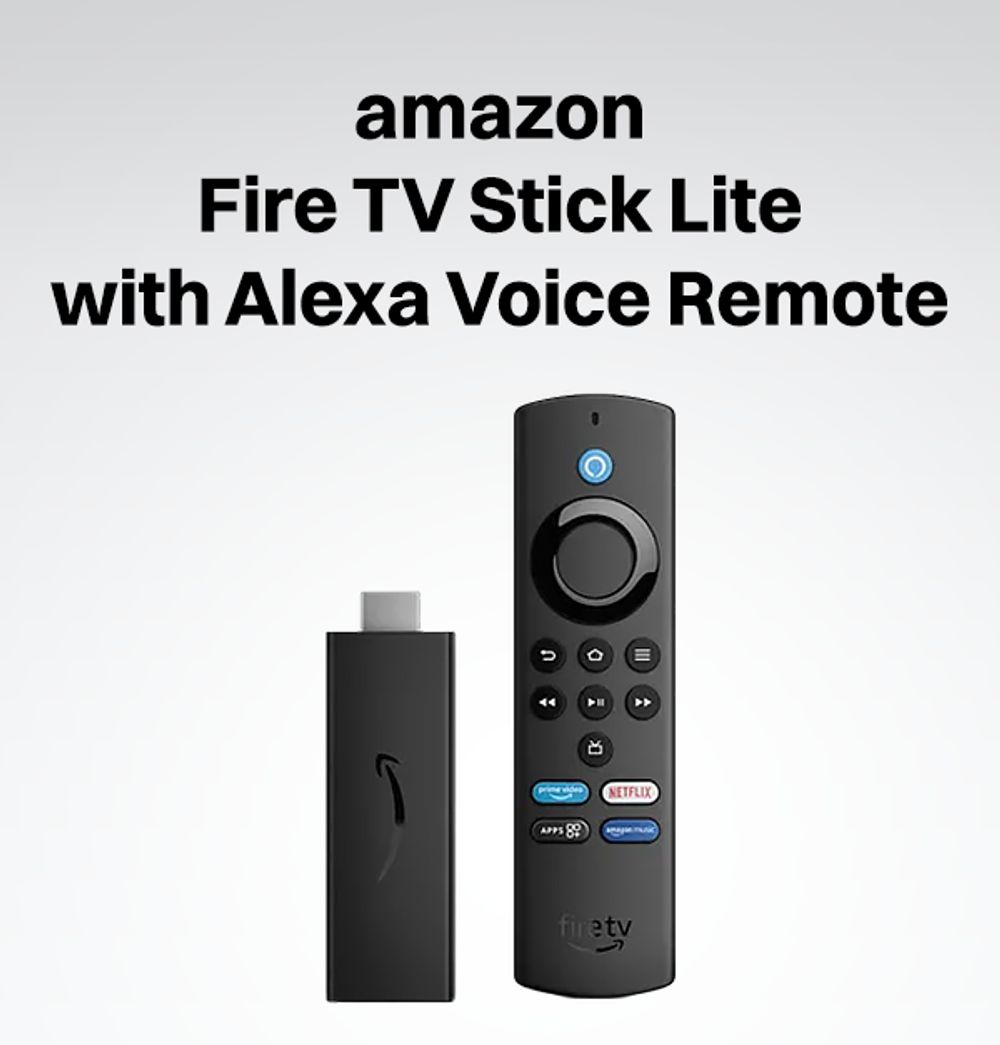 Buy  Fire TV Stick Lite with Alexa Voice Remote (Full HD Video  Steaming, B09BY17DLV, Black) Online - Croma