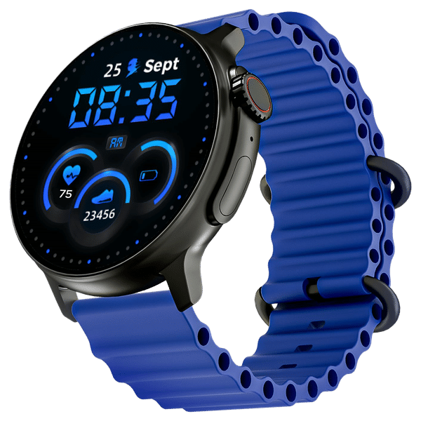 boAt Lunar Tigon Smartwatch with Bluetooth Calling (36.8mm AMOLED Display, IP67 Sweat Resistant, Deep Blue Strap)_1