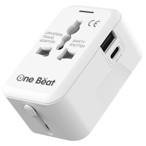 One Beat Travel Adapter (Universal Compatibility, OB-201000-C, White)_1