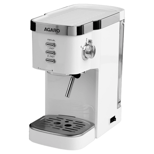 AGARO Regency 1350 Watt Automatic Espresso Coffee Maker with Adjustable Pressure Settings (White)_1