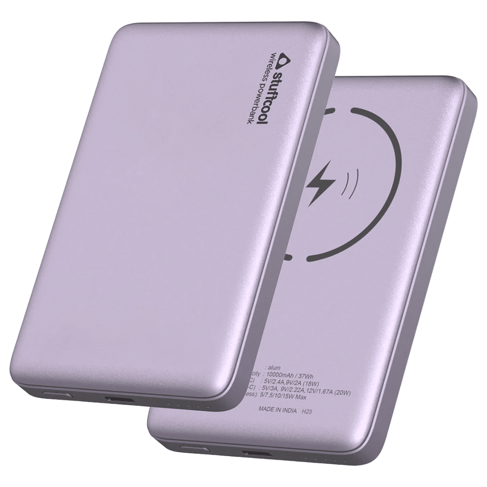 stuffcool Alum 10000 mAh 20W Fast Charging Power Bank (1 Type C Port, Short Circuit Protection, Purple)