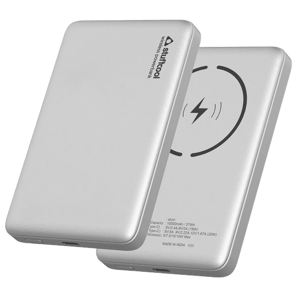 stuffcool Alum 10000 mAh 20W Fast Charging Power Bank (1 Type C Port, Short Circuit Protection, Silver)_1