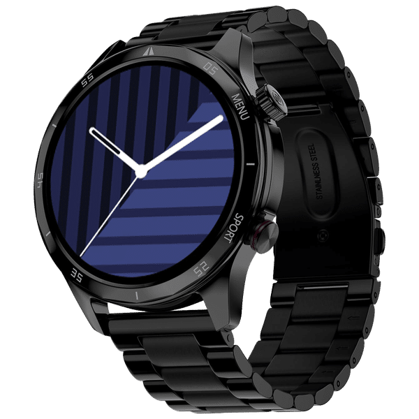 noise NoiseFit Mettalix Smartwatch with Bluetooth Calling (35.5mm HD Display, IP68 Water Resistant, Elite Black Strap)_1