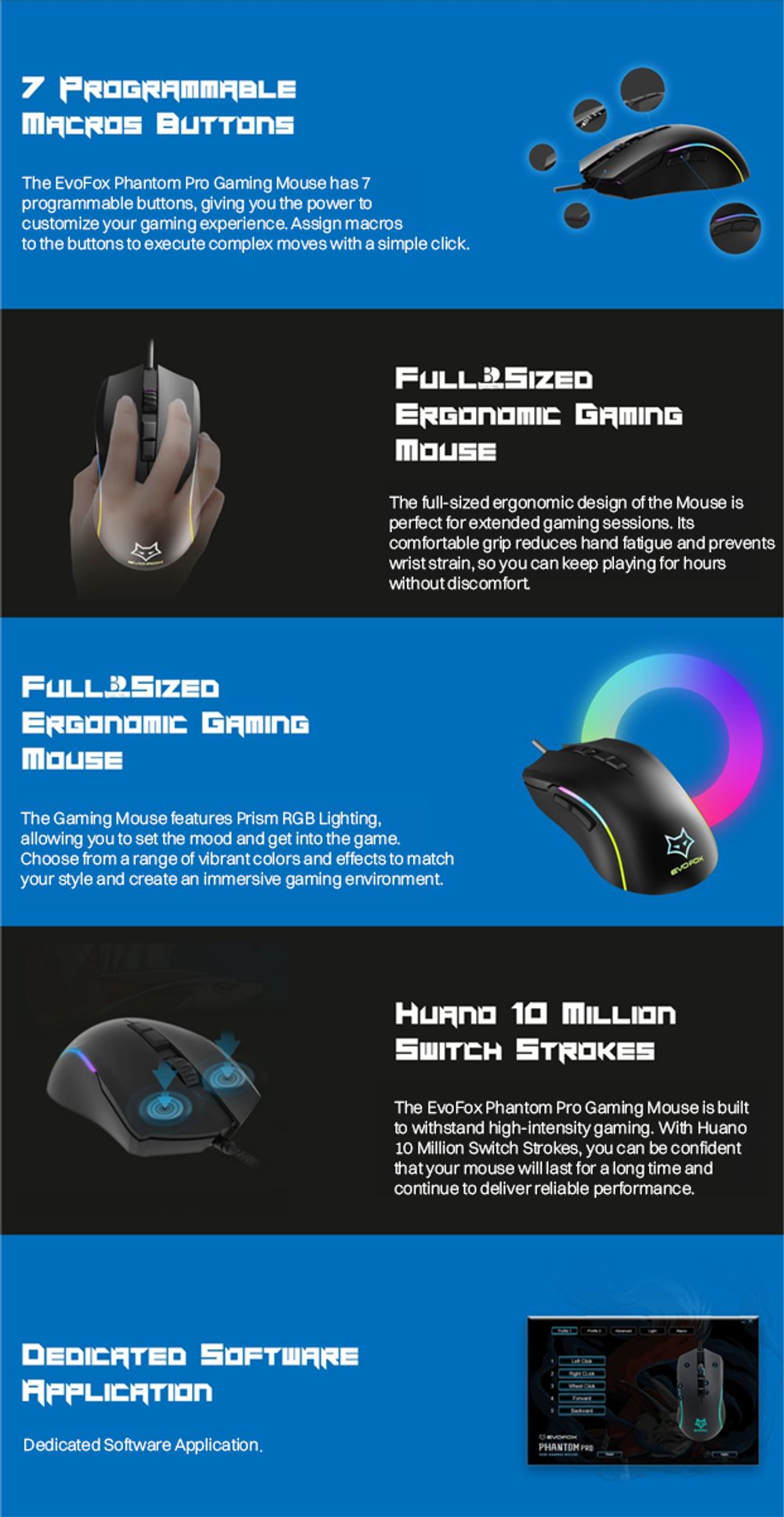 Buy Amkette EvoFox Phantom Pro Wired Optical Gaming Mouse (6400 DPI, Ergonomic  Design, Black) Online – Croma