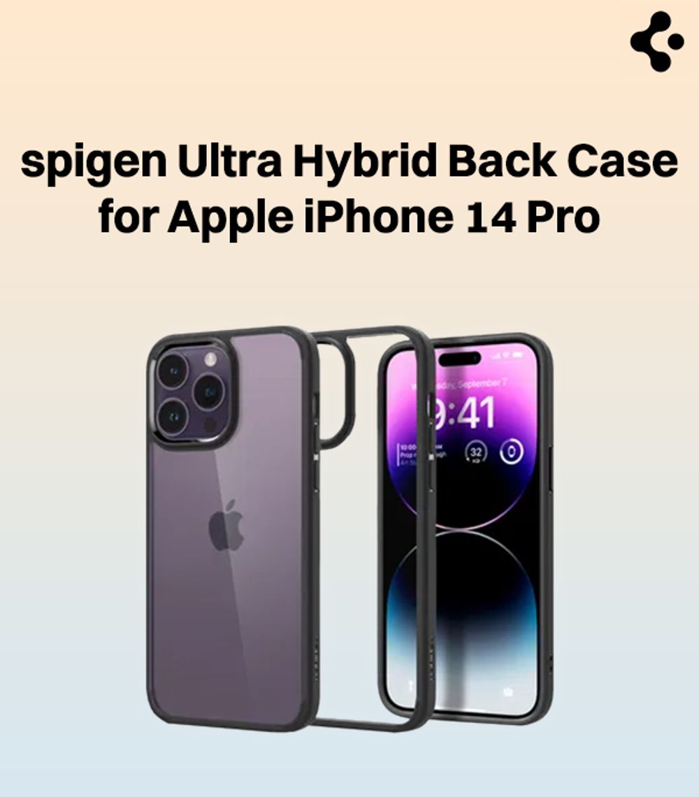 Buy spigen Ultra Hybrid TPU, Polycarbonate Back Case for Apple iPhone 14  Pro (Wireless Charging Support, Matte Black) Online - Croma