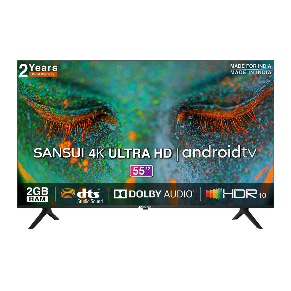 Buy SANSUI 140 cm (55 inch) 4K Ultra HD LED Android TV with Dolby Atmos (2021 model) Online – Croma