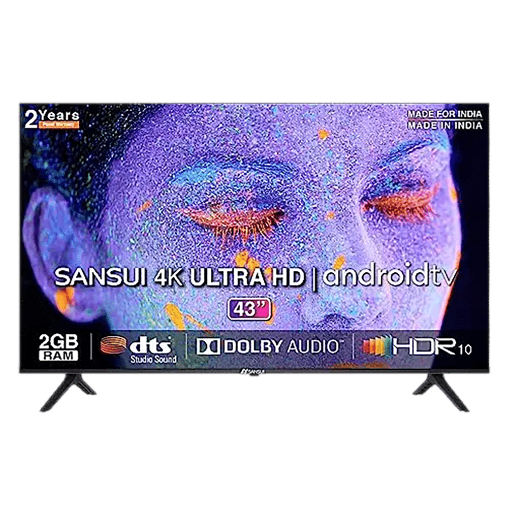 Buy SANSUI 109 cm (43 inch) 4K Ultra HD LED Android TV with Dolby Atmos (2022 model) Online – Croma