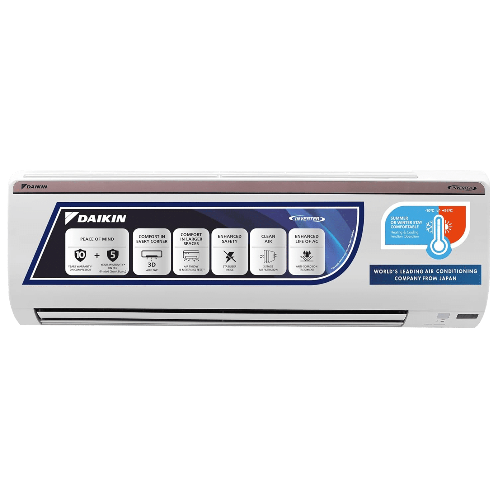 DAIKIN 1.8 Ton 3 Star Hot & Cold Inverter Split AC ( Copper Condenser, PM 2.5 Filter, FTHT60UV)