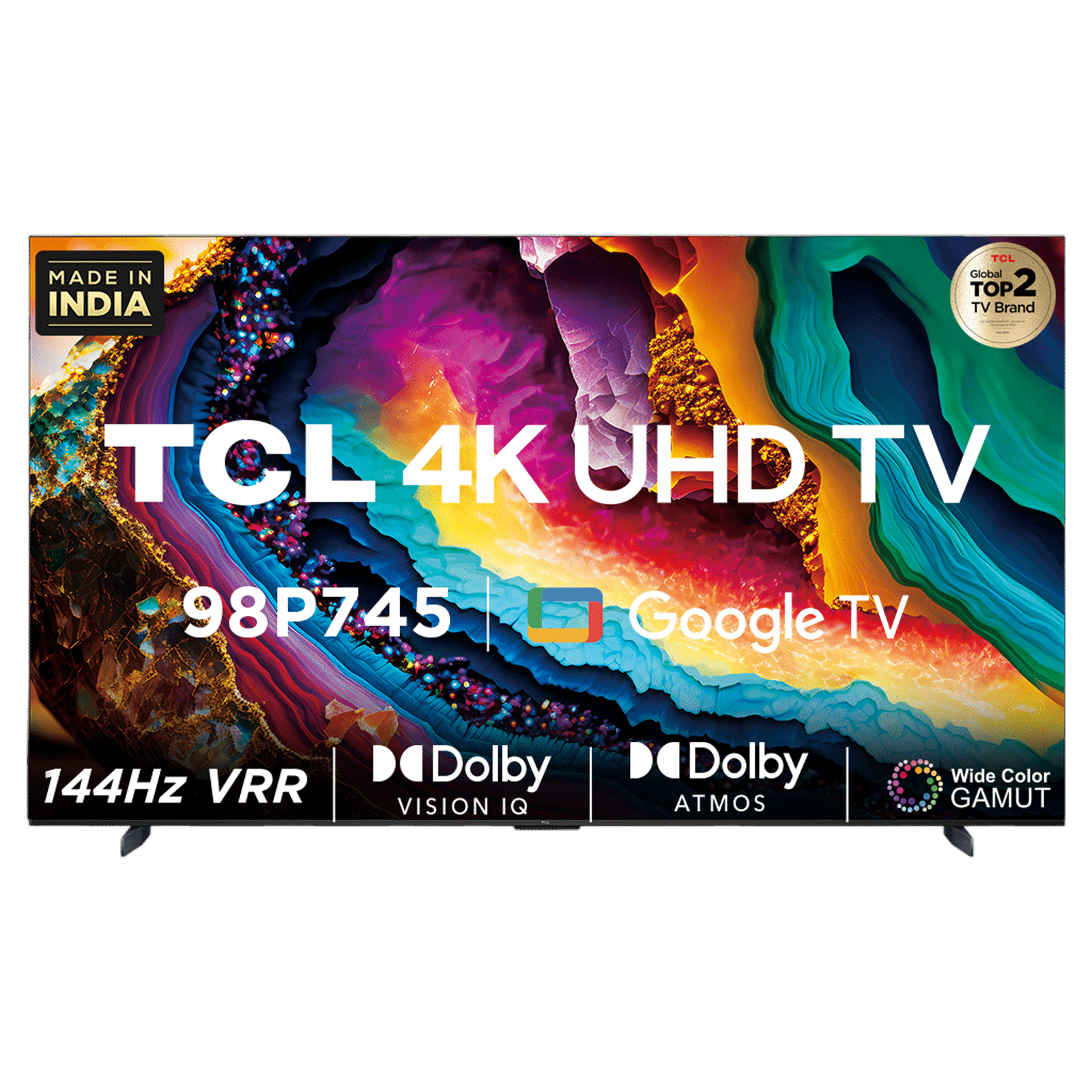 Buy TCL P745 249 cm (98 inch) 4K Ultra HD LED Google TV with Dolby Vision and Dolby Atmos (2023 model) Online - Croma
