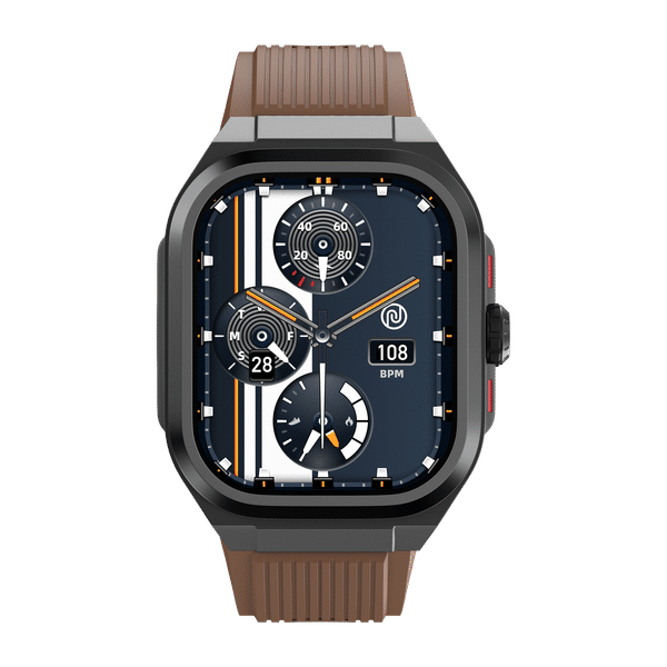 noise ColorFit Thrill Smartwatch with Bluetooth Calling (50.8mm, 1.5ATM Water Resistant, Vintage Brown Strap)_1