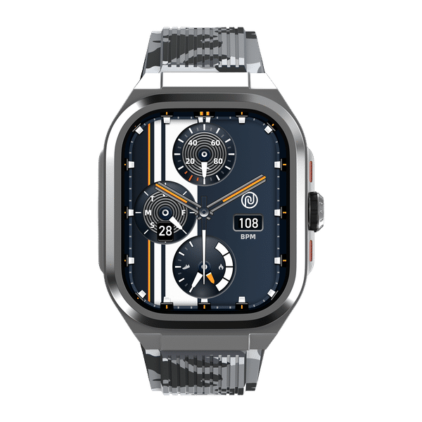 noise ColorFit Thrill Smartwatch with Bluetooth Calling (50.8mm, 1.5ATM Water Resistant, Camo Grey Strap)_1