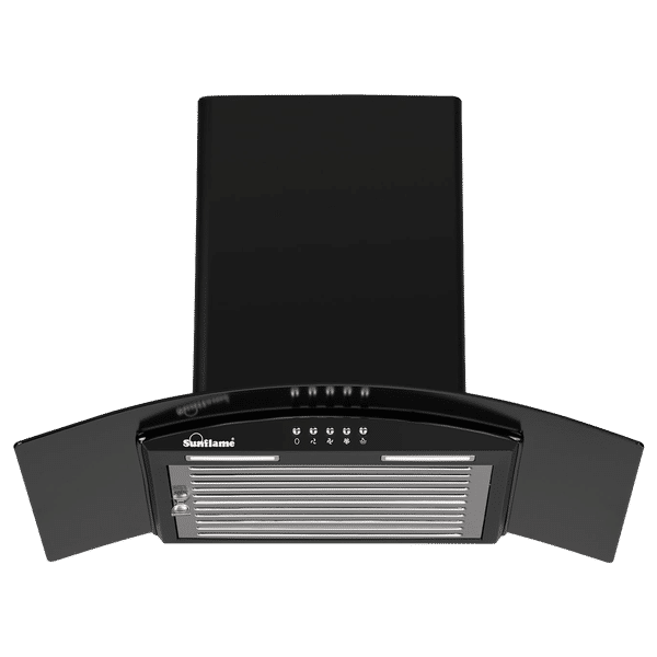 Sunflame Bella 60cm 1100m3/hr Ducted Wall Mounted Chimney with Stainless Steel Baffle Filter (Black)_1