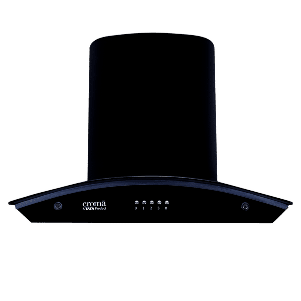 Croma AG247702 60cm 1300m3/hr Ducted Baffle Filter Wall Mounted Chimney with Push Button Control (Black)_1