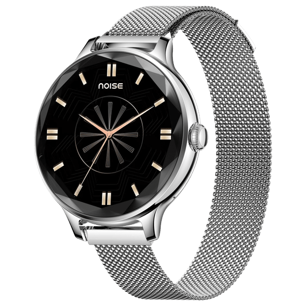 noise NoiseFit Diva Smartwatch with Bluetooth Calling (27.9mm AMOLED Display, Silver Link Strap)_1