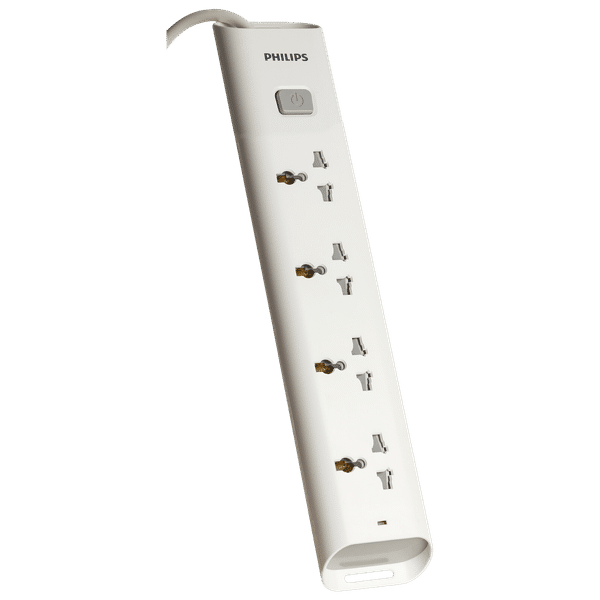 PHILIPS 10 Amps 4 Sockets Power Multiplier (1.2 Meters, Child Safety Shutter, CHP2442W/94, White)_1