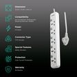 PHILIPS 10 Amps 5 Sockets Power Multiplier (1.2 Meters, Child Safety Shutter, CHP3451W/94, White)_2
