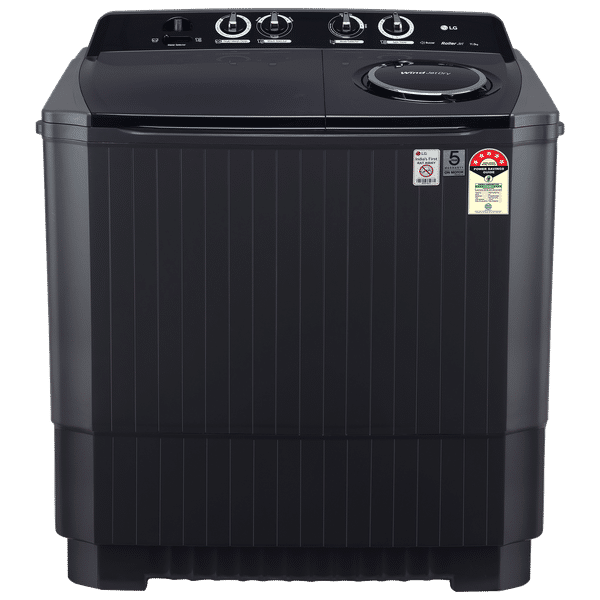 LG 11.5 kg 5 Star Semi Automatic Washing Machine with Roller Jet Pulsator (P115ASKAZ.ABMQEIL, Middle Black)_1