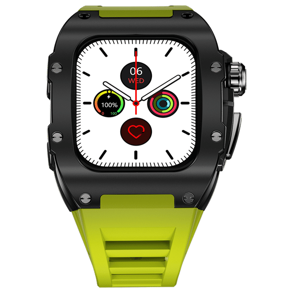 FIRE-BOLTT Huracan Smartwatch with Bluetooth Calling (49.5mm Always On Display, IP68 Water Resistant, Black Green Strap)_1