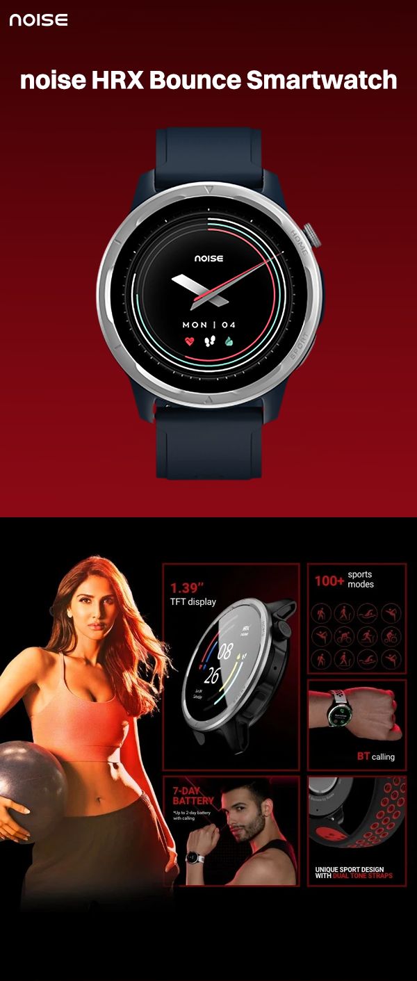 Buy Noise HRX Sprint Smartwatch with Bluetooth Calling (48.5mm TFT Display,  IP67 Water Resistant, Active Blue Strap) Online – Croma