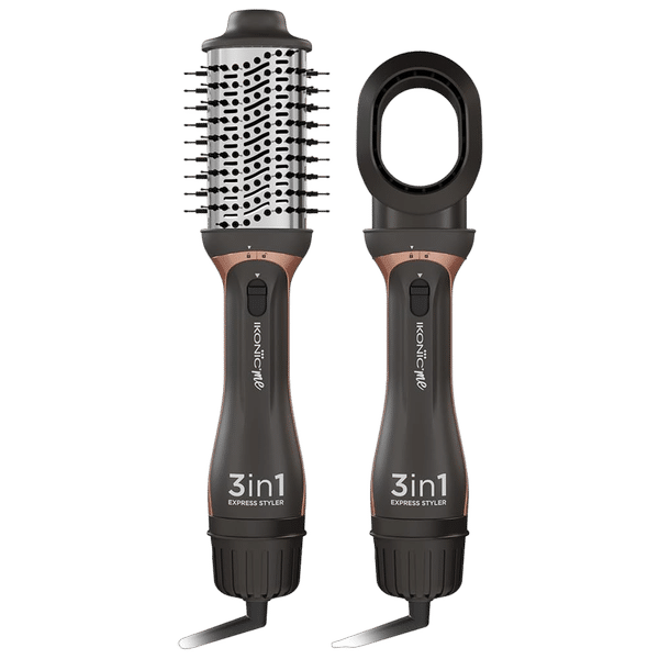 Ikonic Express 3-in-1 Hair Styler with Volumizer (Ceramic Titanium Coated Barrel, Black)_1