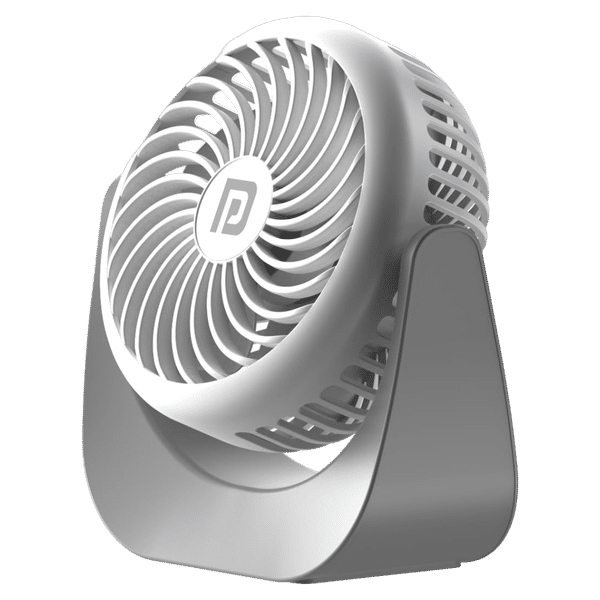 PORTRONICS Toofan 60mm 3 Blade BLDC Motor Mini Rechargeable Fan with 2000 mAh Battery (Silent Operation, White)_1