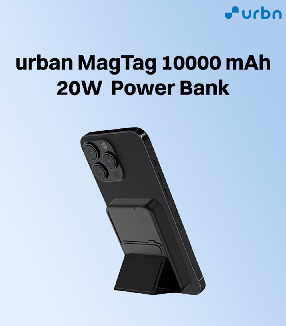 Buy urban MagTag 10000 mAh 20W Fast Charging Power Bank (2 Type C Ports, Wireless  Charging with Stand, Black) online at best prices from Croma. Check product  details, reviews & more. Shop now!