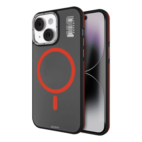 GRIPP Raigor Hard Polycarbonate Back Cover for Apple iPhone 15 Plus (MagSafe Compatible, Red)_1