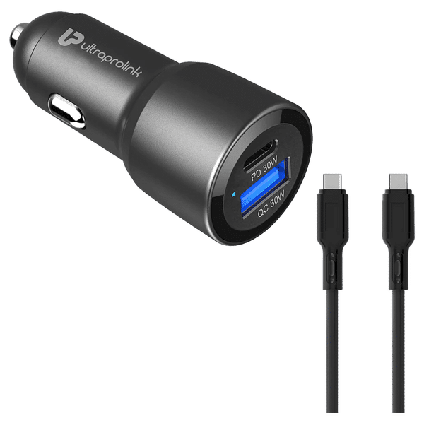 ultraprolink Mach 60 Watts 2 USB Ports Car Charging Adapter (Smart IC Technology, UM1158, Black)_1