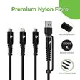 ultraprolink Trio Link Plus Type A to Type C, Type C to Type C, Lightning 4.92 Feet (1.5M) 3-in1 Cable (Nylon Braided, Black)_3