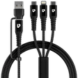 ultraprolink Trio Link Plus Type A to Type C, Type C to Type C, Lightning 4.92 Feet (1.5M) 3-in1 Cable (Nylon Braided, Black)_1