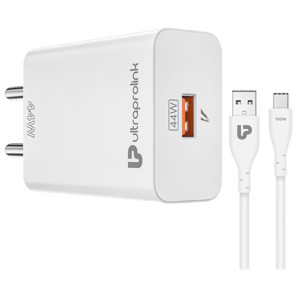 ultraprolink UM1135 44W Type C Fast Charger (Type A to Type C Cable, Short Circuit Protection, White)_1