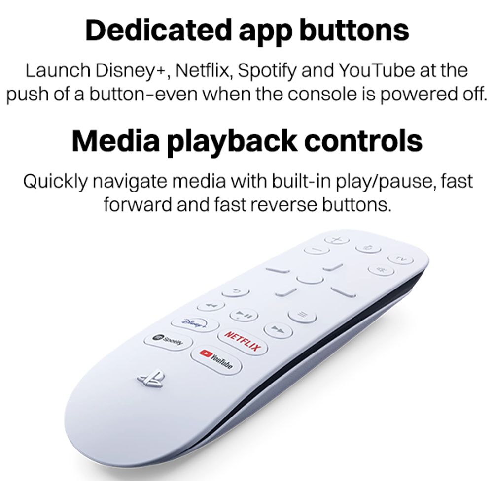 Buy Sony Media Remote For Playstation 5 (Dedicated App Buttons, CFI-ZMR1BX/R,  White) Online - Croma