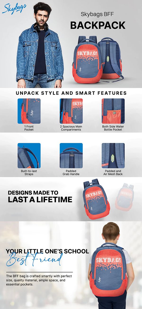 Buy Skybags Unisex Blue Brand Logo Backpack - Backpacks for Unisex 10167263  | Myntra