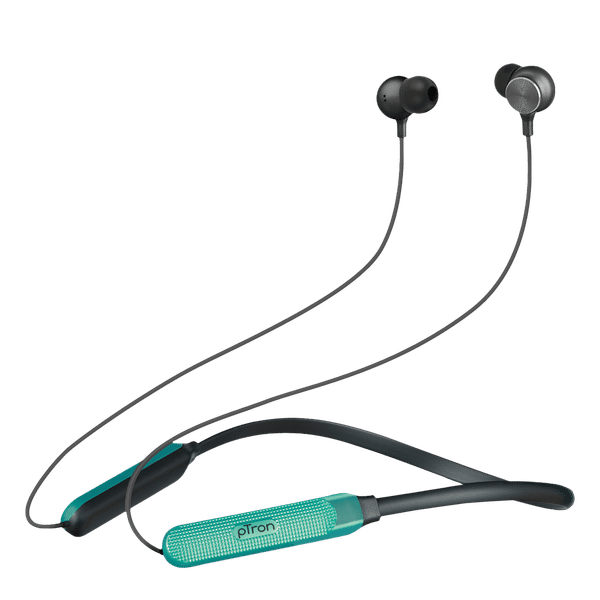 pTron InTunes Classic Neckband with Passive Noise Cancellation (IPX4 Water Resistant, 13mm Drivers, Black|Green)_1