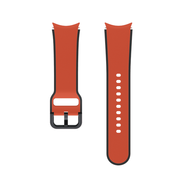 SAMSUNG Fluoroelastomer Strap for SAMSUNG Galaxy Watch4, Watch4 Classic, Watch5 & Watch5 Pro (Two-Tone Design, Red)_1