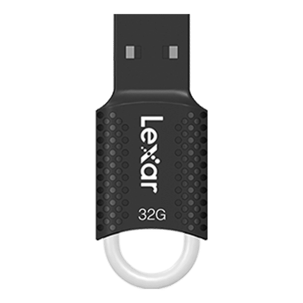 Lexar JumpDrive V40 32GB USB 2.0 Flash Drive (With Key Chain Hole, LJDV40-32GAB, Black)_1