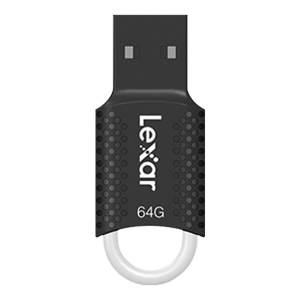 Lexar JumpDrive V40 64GB USB 2.0 Flash Drive (With Key Chain Hole, LJDV40-64GAB, Black)_1