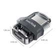 SanDisk Ultra Dual Drive m3.0 128GB USB 3.0 (Type-A), Micro USB (Type-B) Flash Drive (Retractable Design, SDDD3-128G-I35, Silver)_2