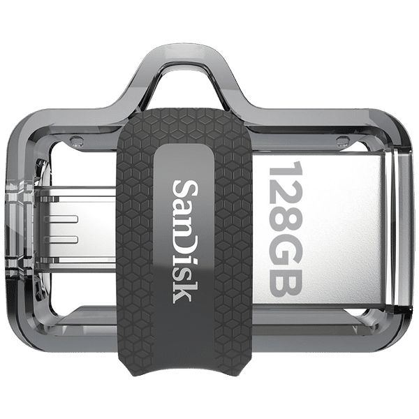 SanDisk Ultra Dual Drive m3.0 128GB USB 3.0 (Type-A), Micro USB (Type-B) Flash Drive (Retractable Design, SDDD3-128G-I35, Silver)_1