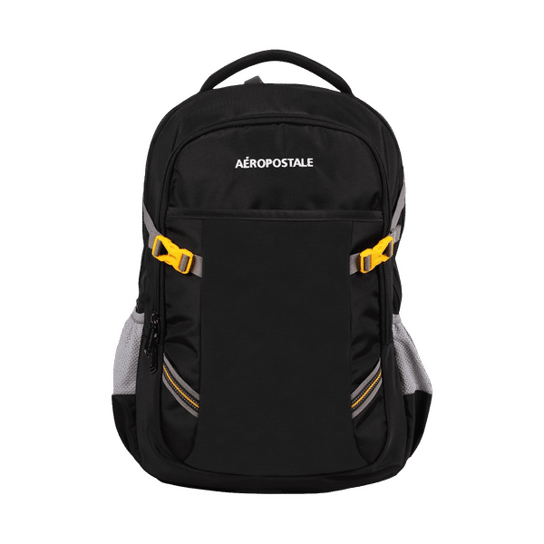 AEROPOSTALE Runway 30 Litres Nylon Backpack (Waterproof, AERO-BP-1015-BLK, Black)_1