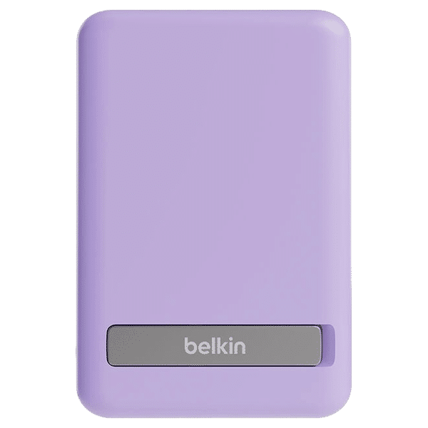 belkin BoostCharge 5000 mAh 7.5W Fast Charging Power Bank (Type C Port, Wireless Charging with Stand, Purple)_1