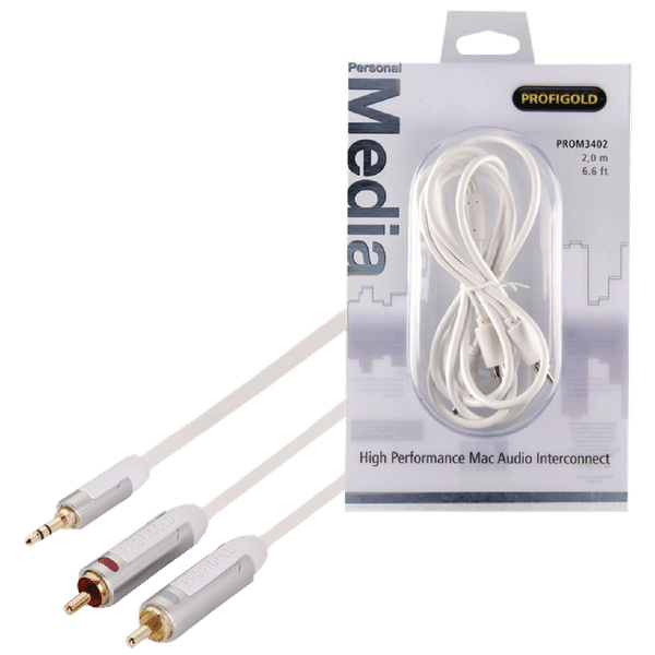 PROFIGOLD PROM3402 PVC 2 Meter 3.5mm Stereo to RCA Audio Cable (Oxygen Free Copper , White)_1