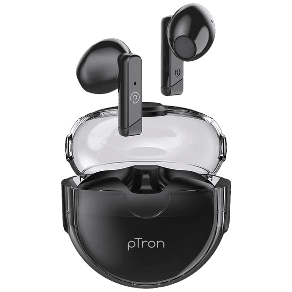 pTron Bassbuds Fute TWS Earbuds with Passive Noise Cancellation (IPX4 Water Resistant, Immersive High Definition Balanced Sound, Black)_1