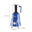 BOROSIL Star 500 Watt 3 Jars Mixer Grinder (20000 RPM, 3 Speed Control with Pulse Function, Blue)_3