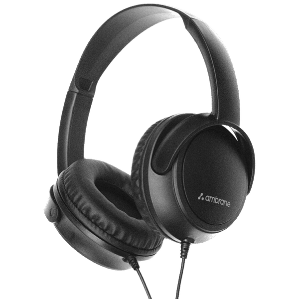 ambrane HP100 FGHP000020 Wired Headphone with Mic (On Ear, Black)_1