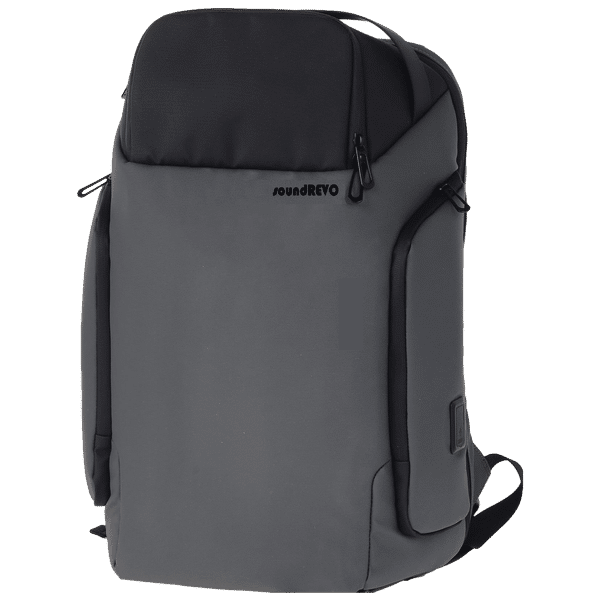 soundREVO SRSC21GBKA0165 Polyester Fabric Laptop Backpack for 15.6 Inch Laptop (21 L, Padded Breathable Air Mesh, Grey)_1