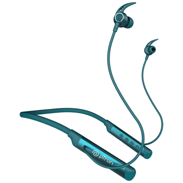 pTron InTunes Ultra Neckband with Environmental Noise Cancellation (IPX4 Water Resistant, Fast Charging, Green)_1