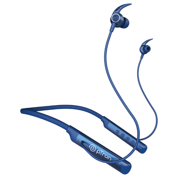 pTron InTunes Ultra Neckband with Environmental Noise Cancellation (IPX4 Water Resistant, Fast Charging, Blue)_1